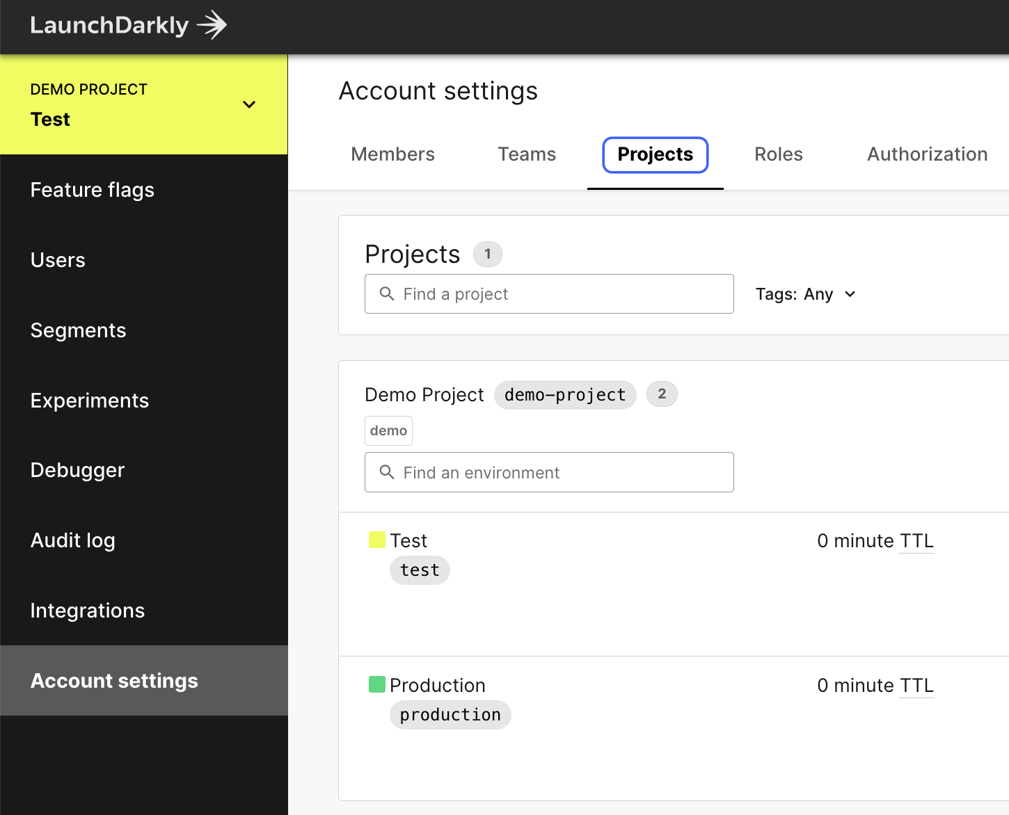LaunchDarkly demo project