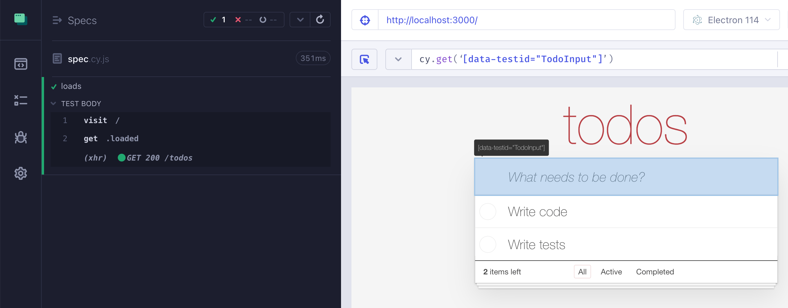 The input element selector suggestion