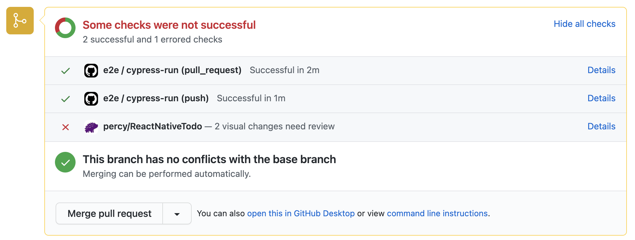 Functional and visual checks