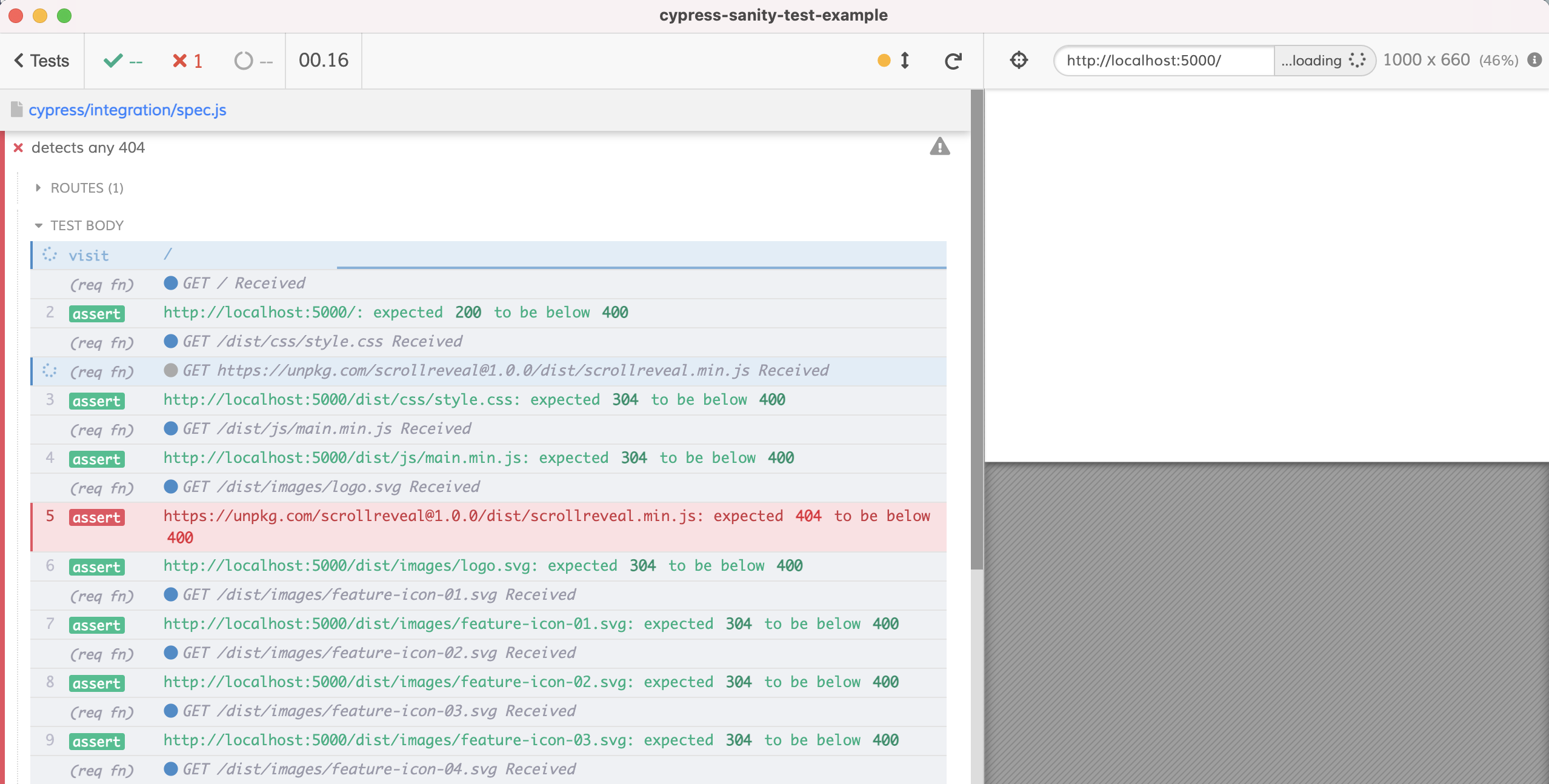 Checking every resource status code